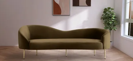 Ritz Velvet Sofa in Brown by Meridian Furniture