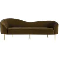 Ritz Velvet Sofa in Brown by Meridian Furniture