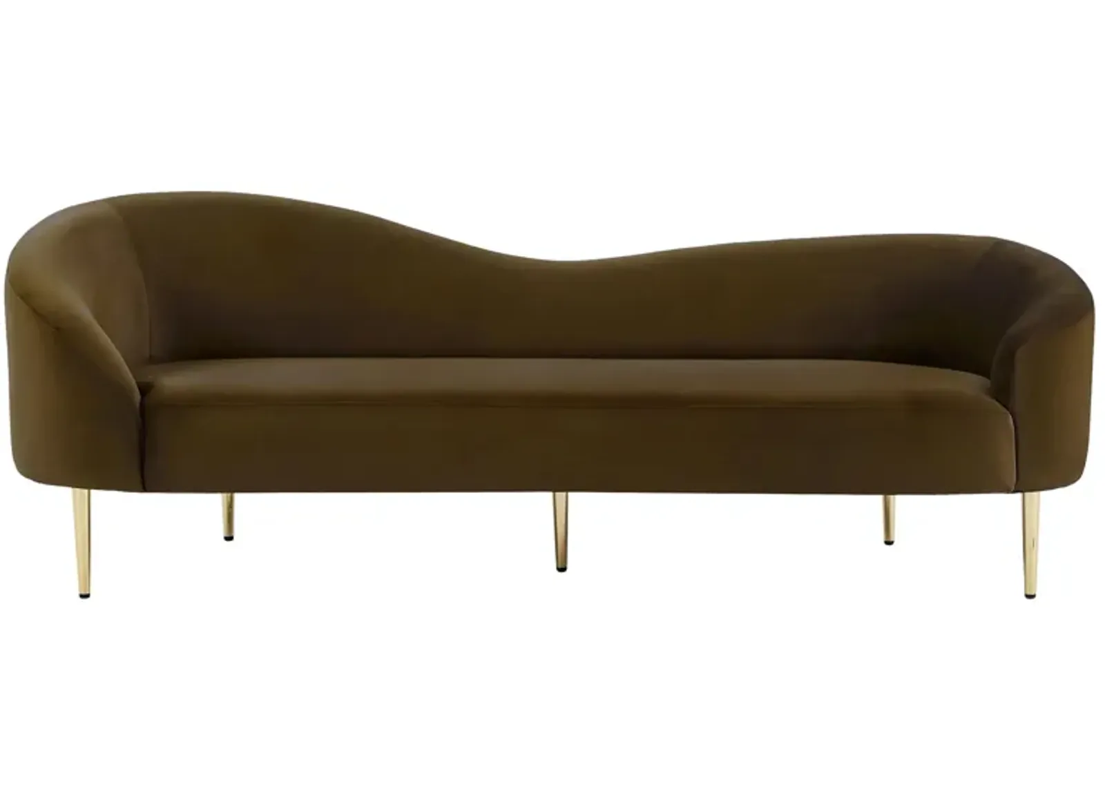 Ritz Velvet Sofa in Brown by Meridian Furniture