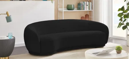 Hyde Boucle Fabric Sofa in Black by Meridian Furniture