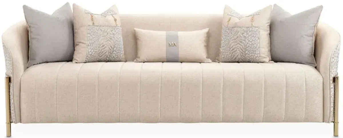 Lisbon Sofa in Gold;Off-White by Amini Innovation