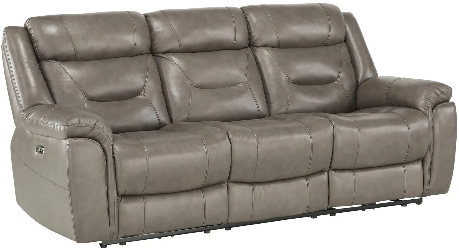 Northside Leather Power Reclining Sofa in Brownish Gray by Homelegance