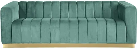 Marlon Velvet Sofa in Mint by Meridian Furniture