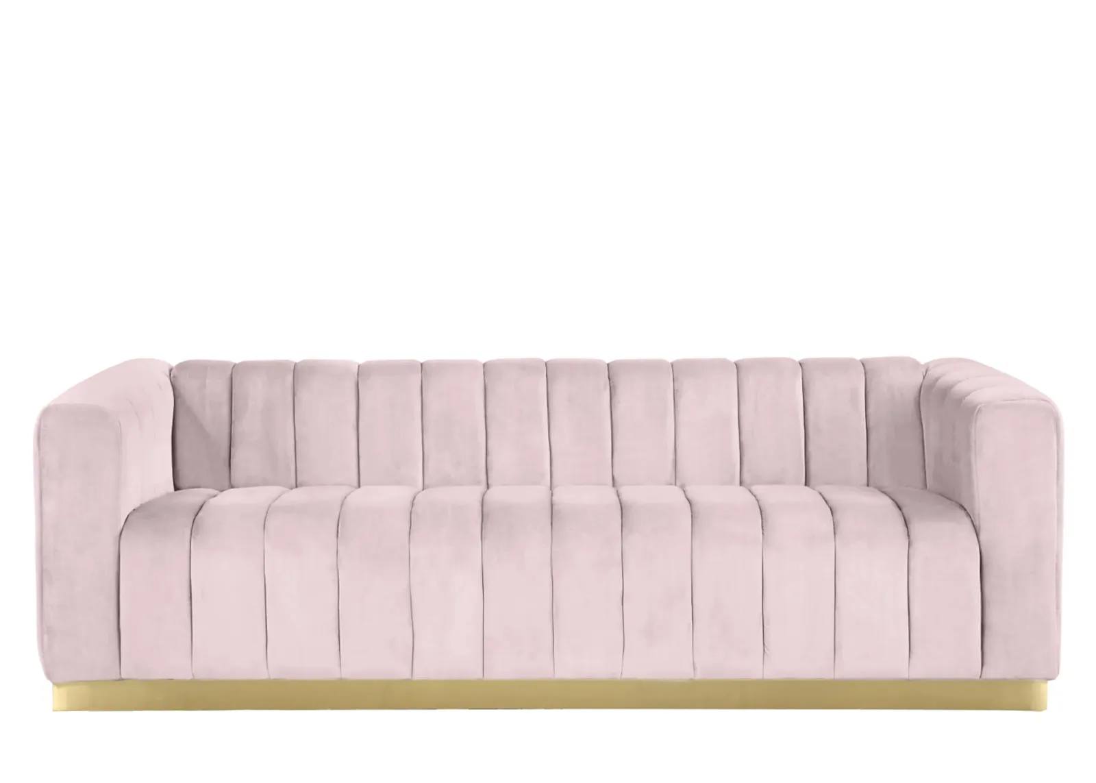 Marlon Velvet Sofa in Pink by Meridian Furniture