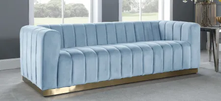 Marlon Velvet Sofa in Blue by Meridian Furniture