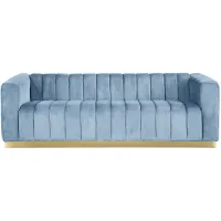 Marlon Velvet Sofa in Blue by Meridian Furniture
