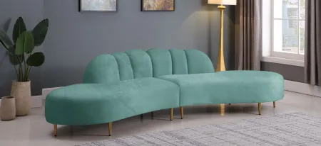 Divine Velvet 2pc. Sectional in Mint by Meridian Furniture