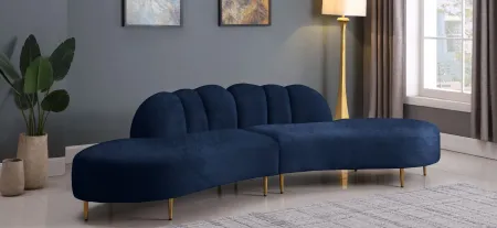 Divine Velvet 2pc. Sectional in Navy by Meridian Furniture