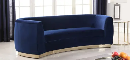 Julian Velvet Sofa in Navy & Gold by Meridian Furniture