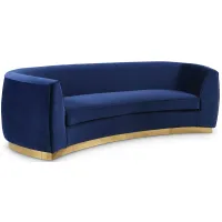 Julian Velvet Sofa in Navy & Gold by Meridian Furniture