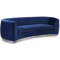 Julian Velvet Sofa in Navy & Silver by Meridian Furniture