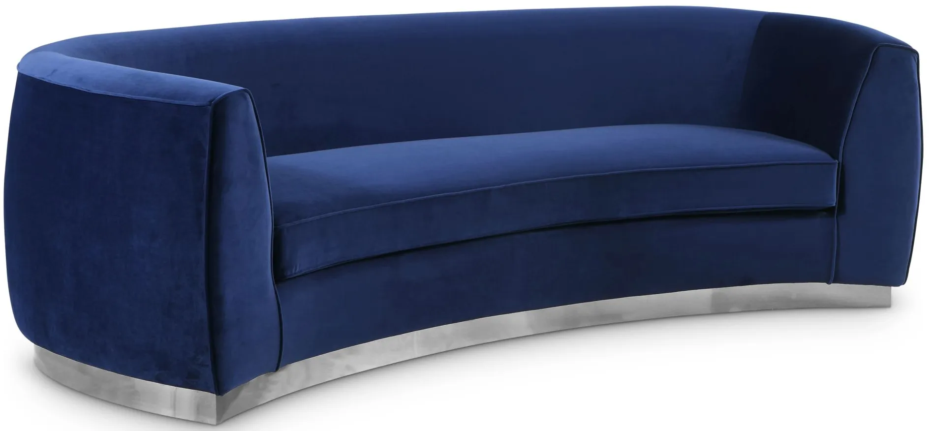 Julian Velvet Sofa in Navy & Silver by Meridian Furniture
