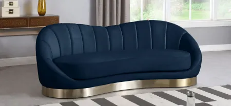 Shelly Velvet Sofa in Navy by Meridian Furniture