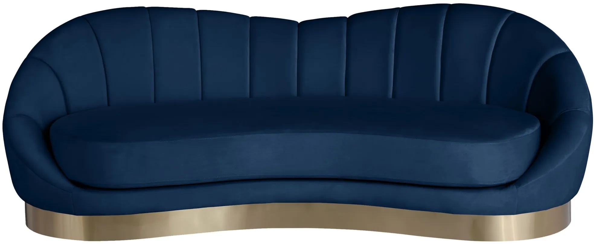 Shelly Velvet Sofa in Navy by Meridian Furniture