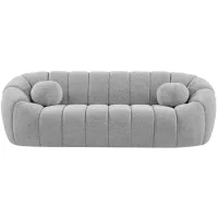 Elijah Boucle Fabric Sofa in Grey by Meridian Furniture
