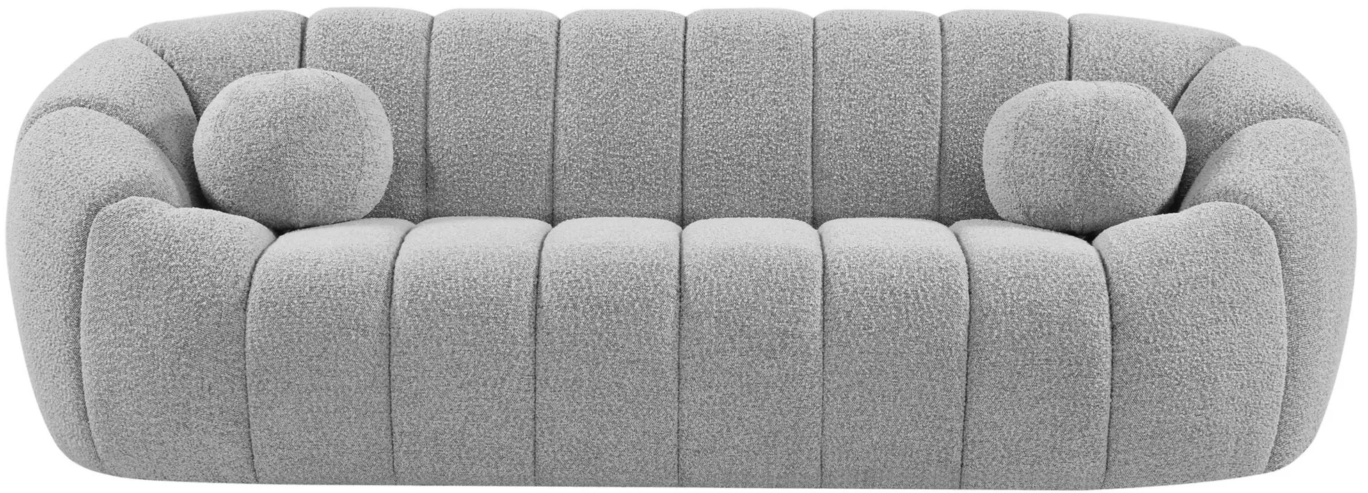 Elijah Boucle Fabric Sofa in Grey by Meridian Furniture