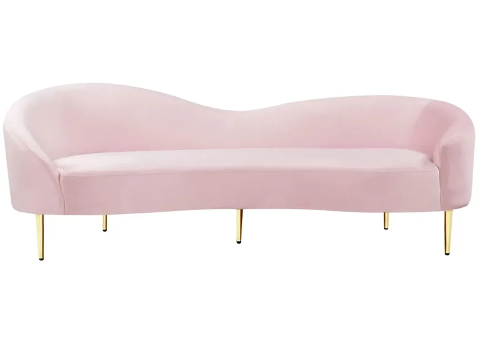 Ritz Velvet Sofa in Pink by Meridian Furniture