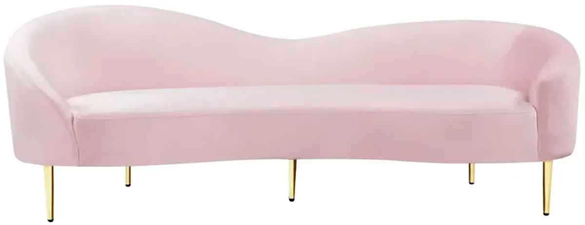 Ritz Velvet Sofa in Pink by Meridian Furniture