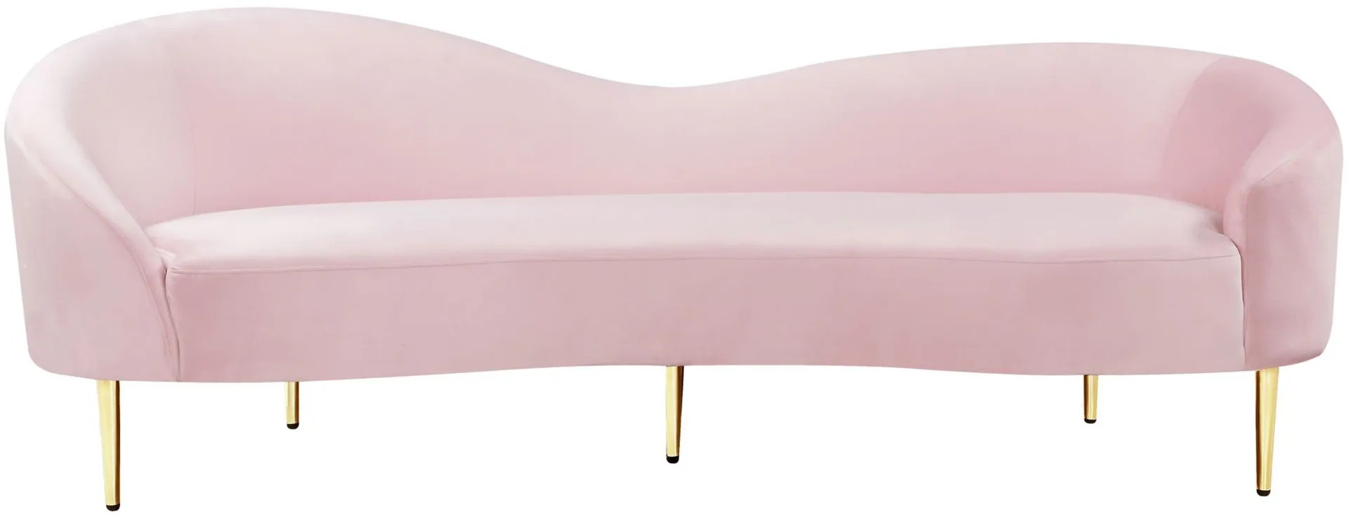 Ritz Velvet Sofa in Pink by Meridian Furniture