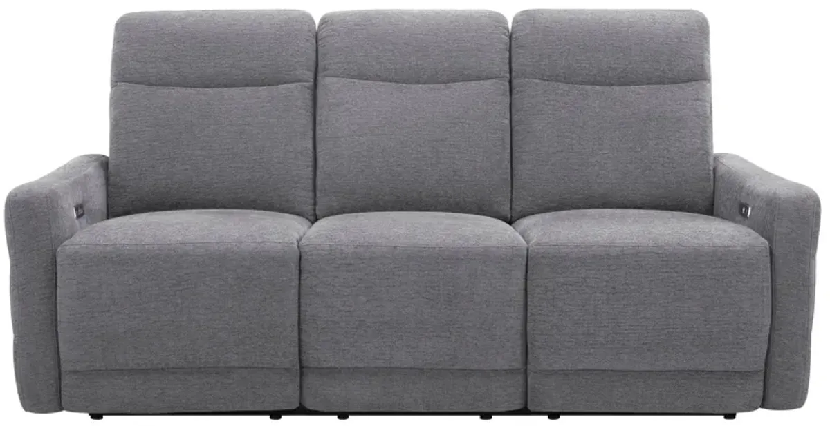 Yardley Chenille Power Sofa With Power Headrest And Lay Flat in Dove by Bellanest