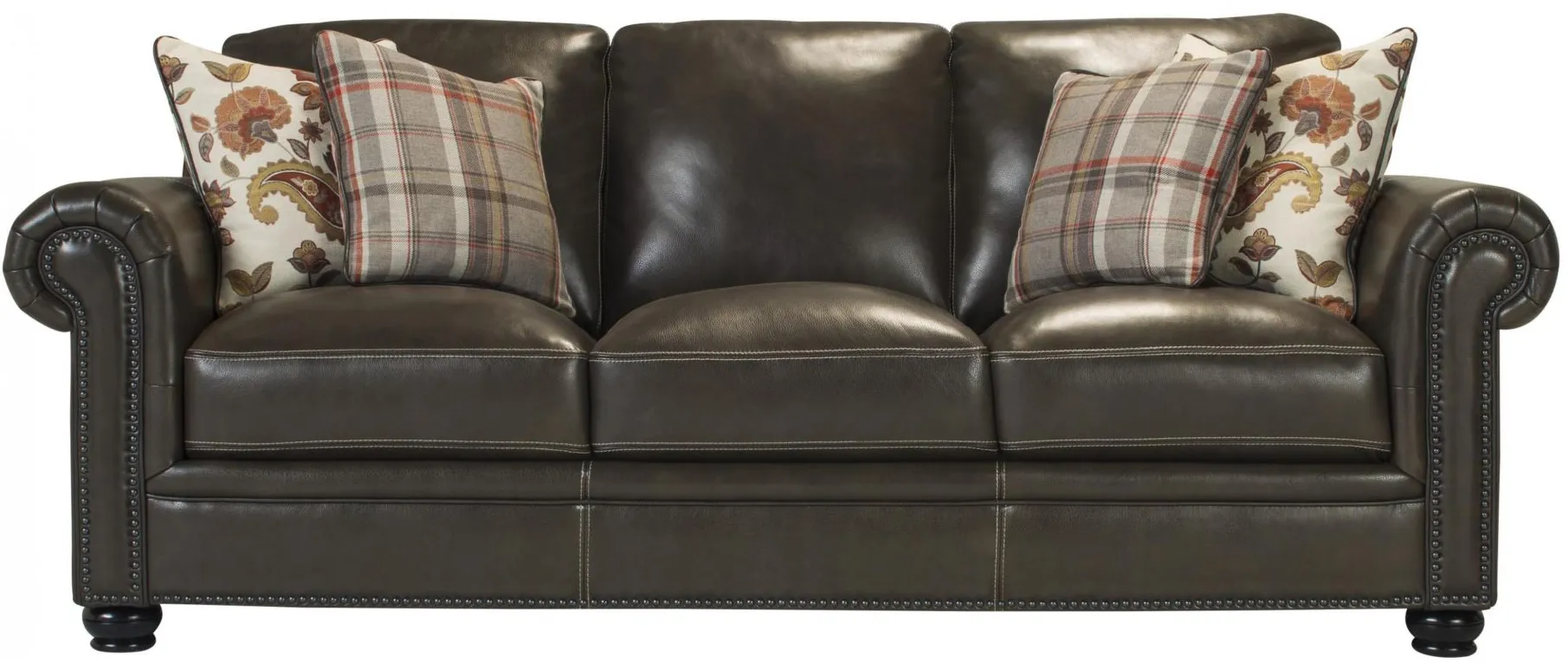 Denley Leather Sofa in Longhorn Ghost / Ebony by Bellanest