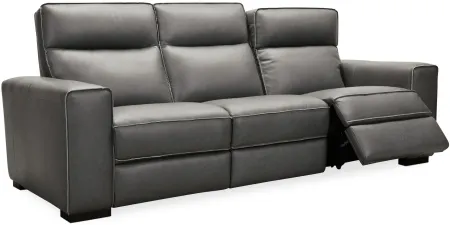 Braeburn Leather Sofa in Grey by Hooker Furniture