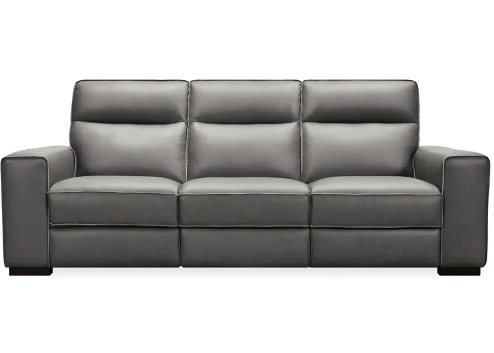 Braeburn Leather Sofa in Grey by Hooker Furniture