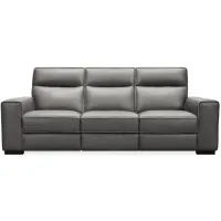 Braeburn Leather Sofa in Grey by Hooker Furniture