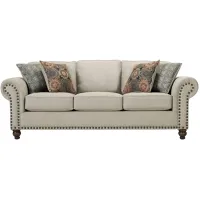 Corliss Sofa in Oatmeal / Walnut by Fusion Furniture