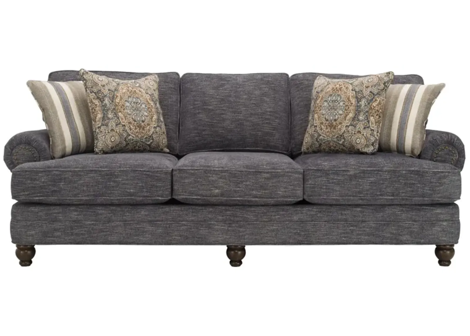 Tifton Chenille Sofa in Handwoven Blue Smoke by H.M. Richards