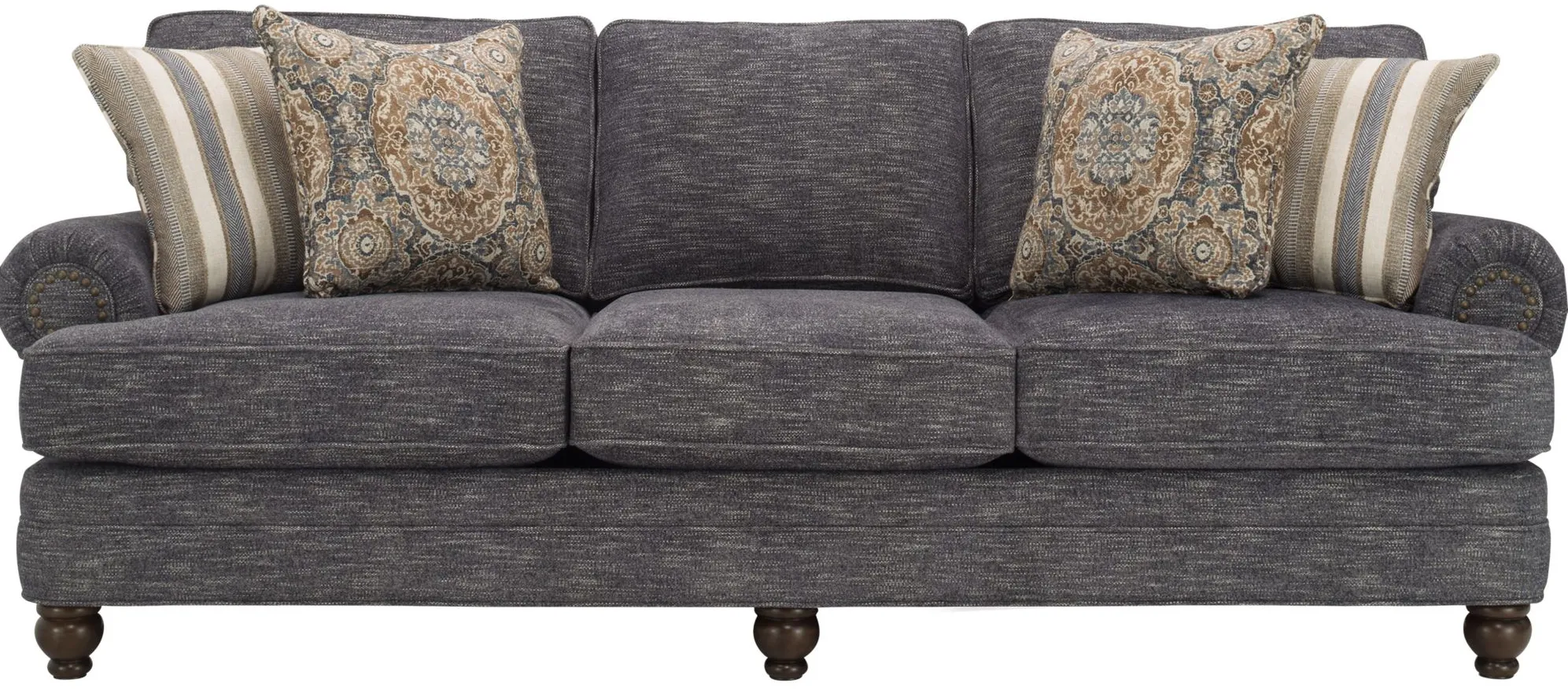 Tifton Chenille Sofa in Handwoven Blue Smoke by H.M. Richards