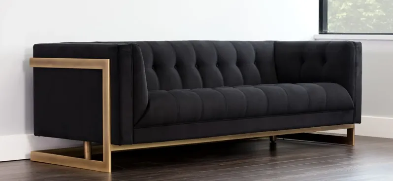 Ekon Sofa in Abbington Black by Sunpan