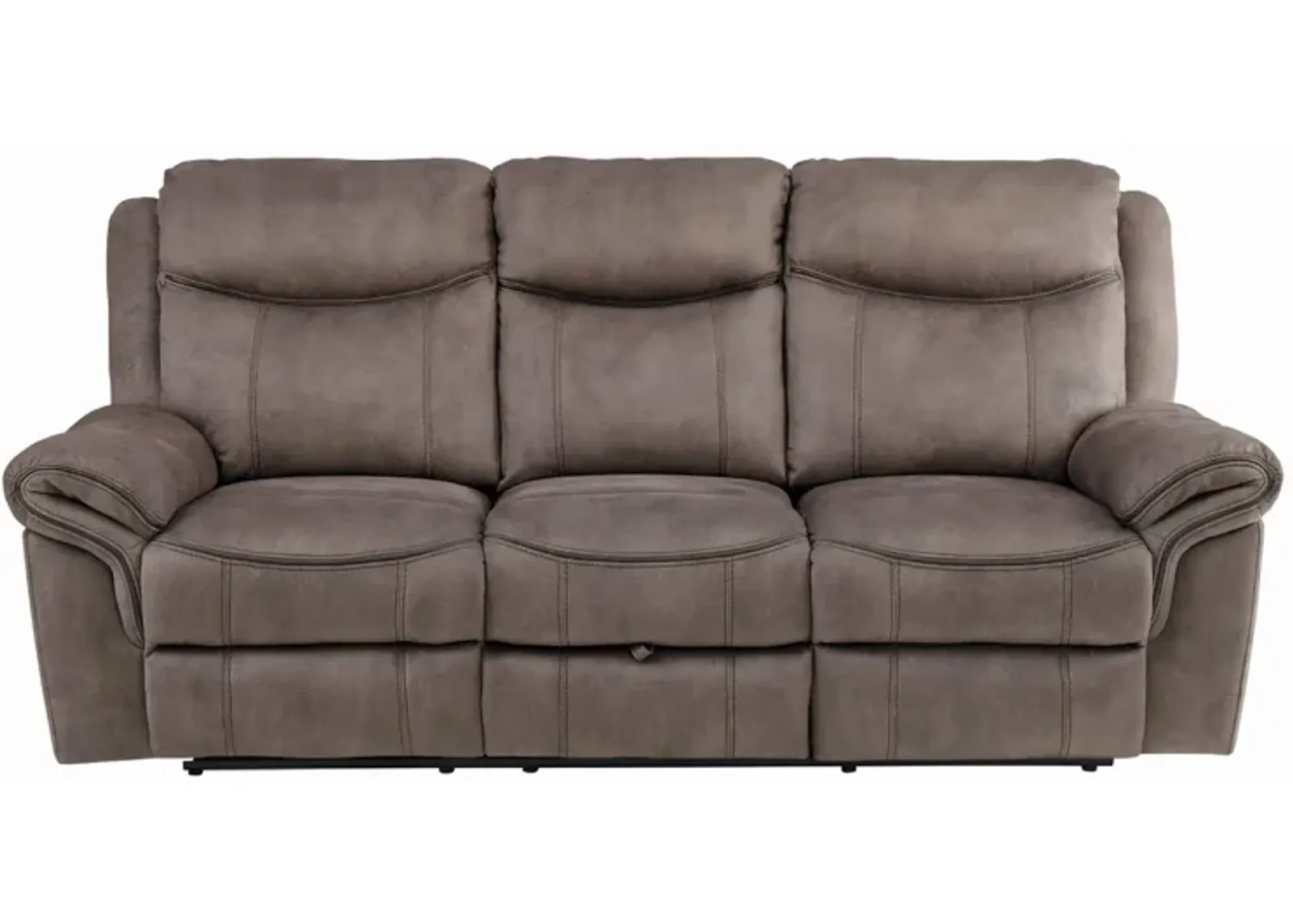 Ross Reclining Sofa W/ Drop Down Table in Taupe by Bellanest