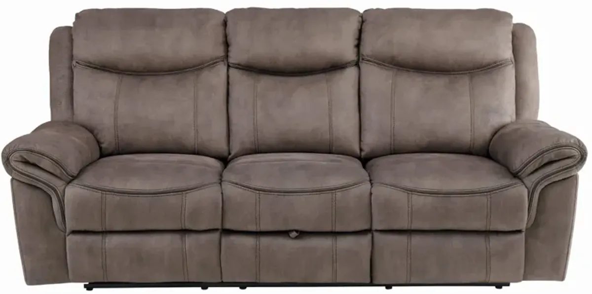 Ross Reclining Sofa W/ Drop Down Table in Taupe by Bellanest