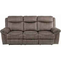 Ross Reclining Sofa w/ Drop Down Table in Taupe by Bellanest