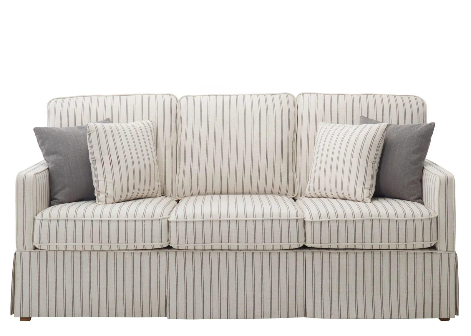 Ellwood Sofa in White/Gray Stripe by Bellanest