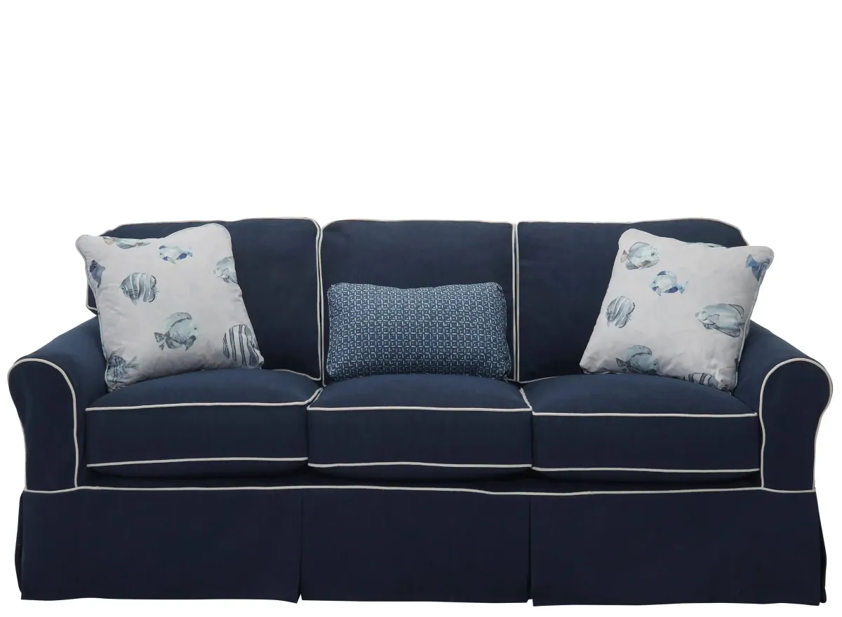 Mariner Slipcover Sofa in Blue by Emeraldcraft