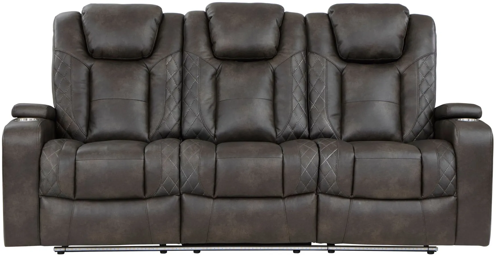 Donegal Power Double Reclining Sofa in Brown;Gray by Homelegance