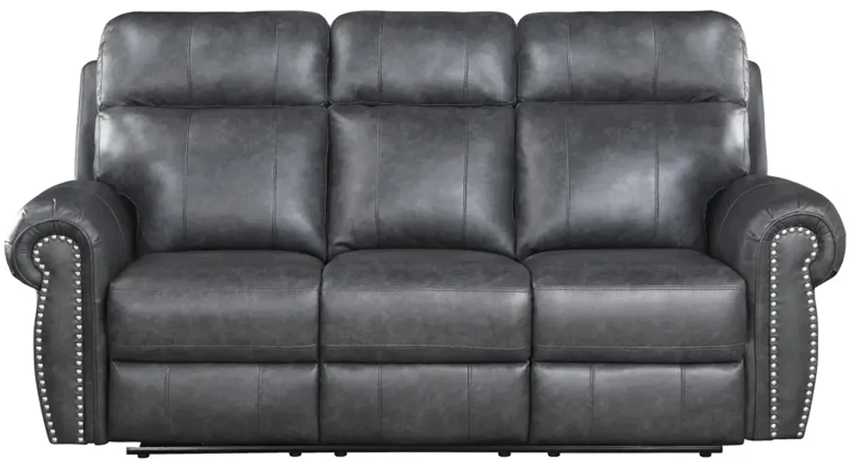 Anaheim Power Double Reclining Sofa in Gray by Homelegance