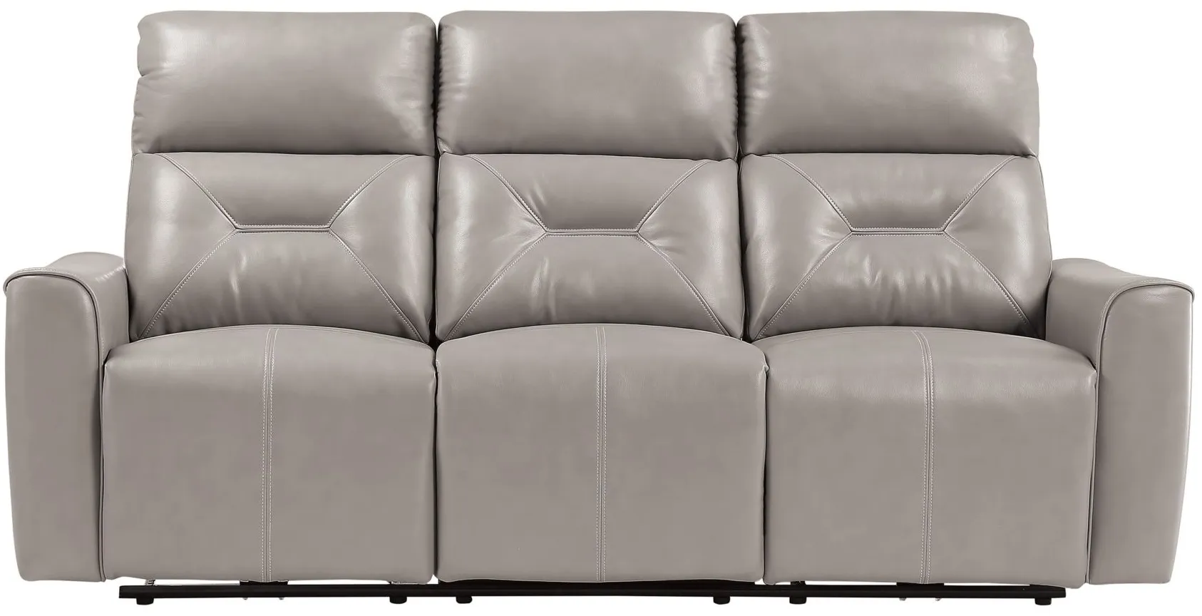 Sonata Power Double Reclining Sofa and USB Ports in Light Gray by Homelegance