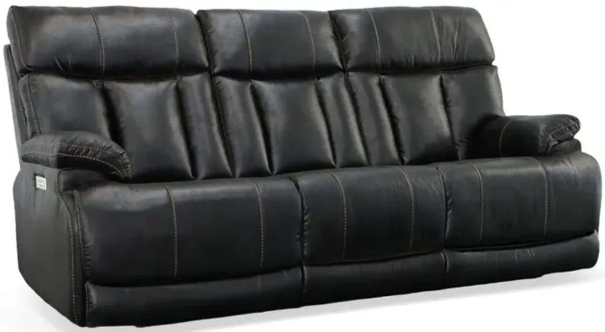 Clive Leather Power Reclining Sofa with Power Headrest and Lumbar