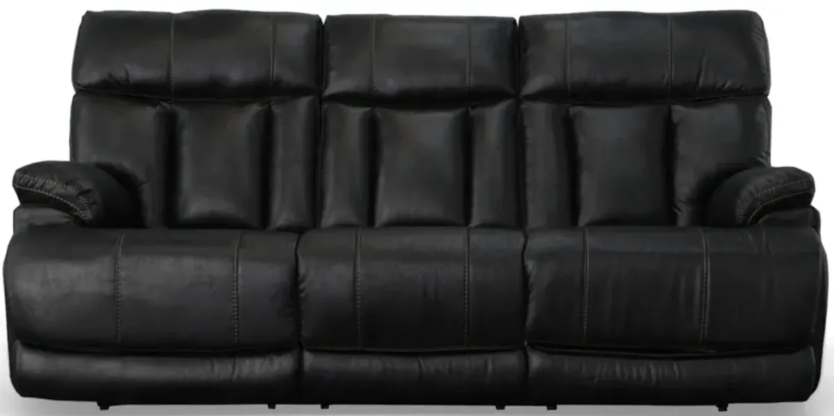 Clive Leather Power Reclining Sofa with Power Headrest and Lumbar