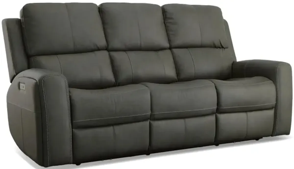 Linden Leather Power Reclining Sofa with Power Headrest and Lumbar