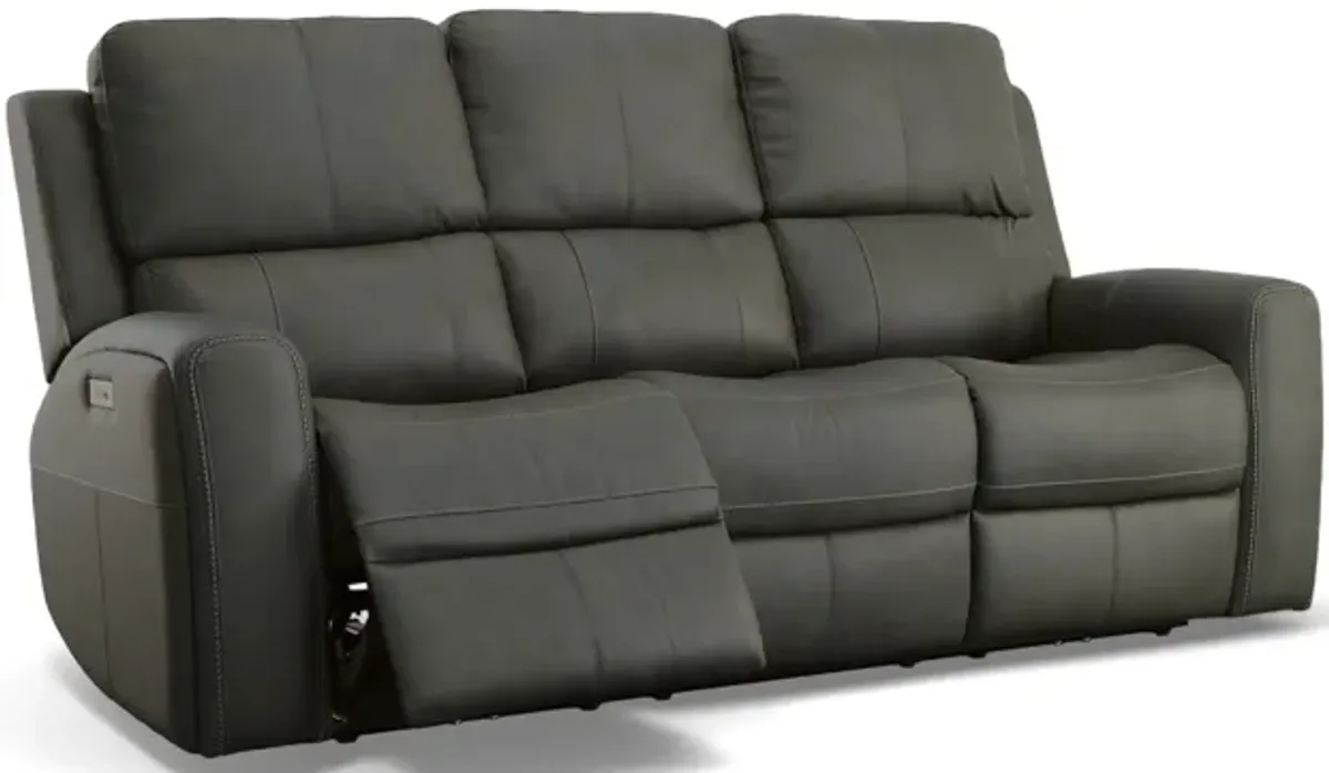 Linden Leather Power Reclining Sofa with Power Headrest and Lumbar