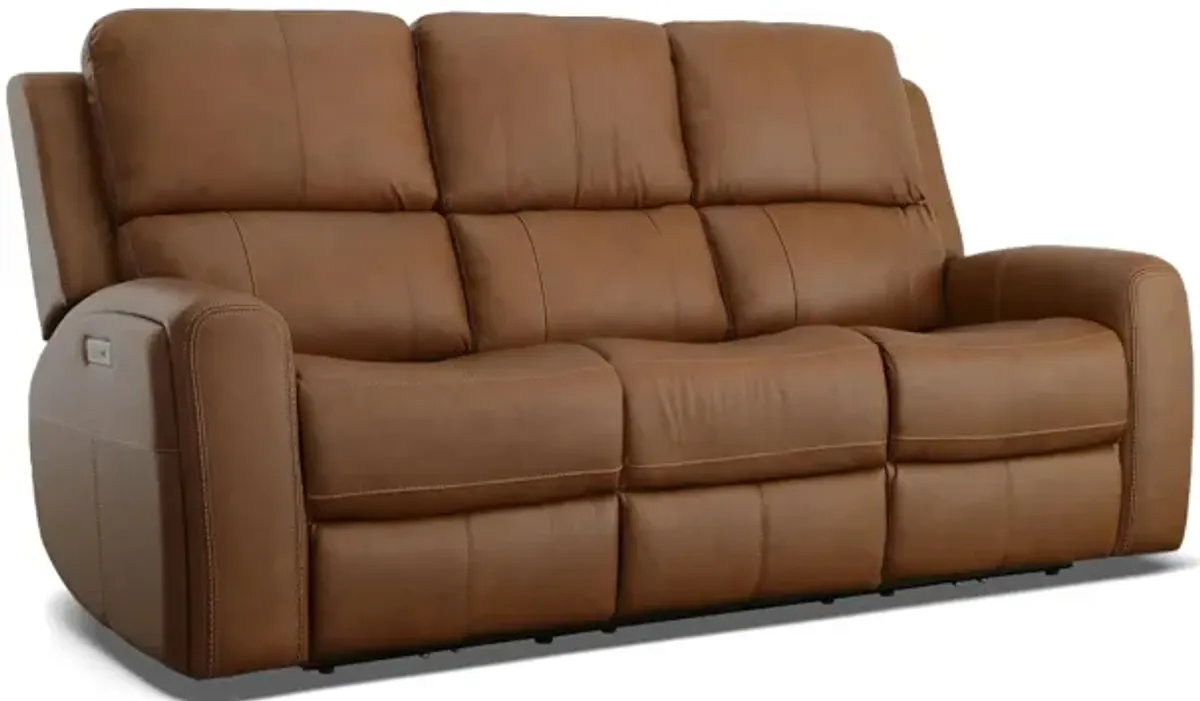 Linden Leather Power Reclining Sofa with Power Headrest and Lumbar