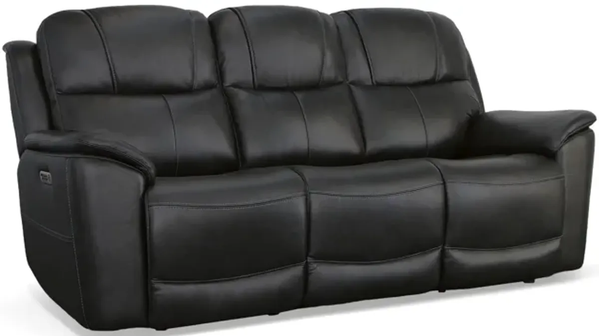 Crew Leather Power Reclining Sofa with Power Headrest and Lumbar