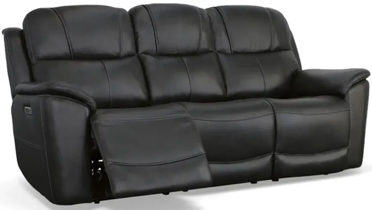 Crew Leather Power Reclining Sofa with Power Headrest and Lumbar