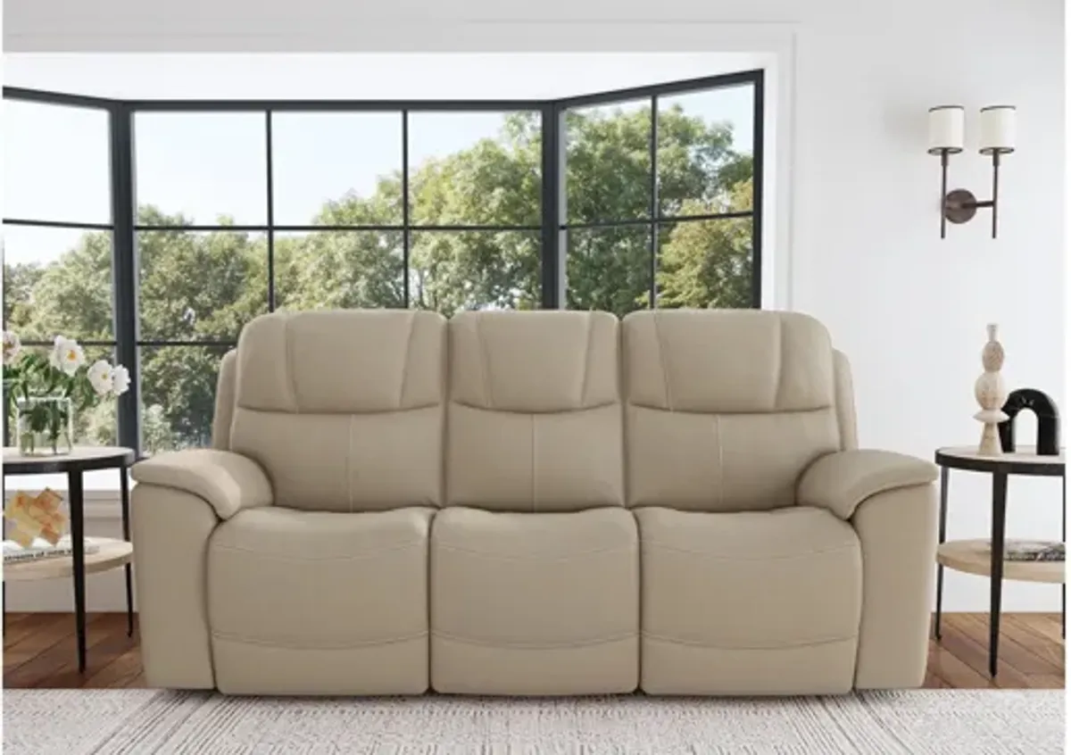 Crew Leather Power Reclining Sofa with Power Headrest and Lumbar