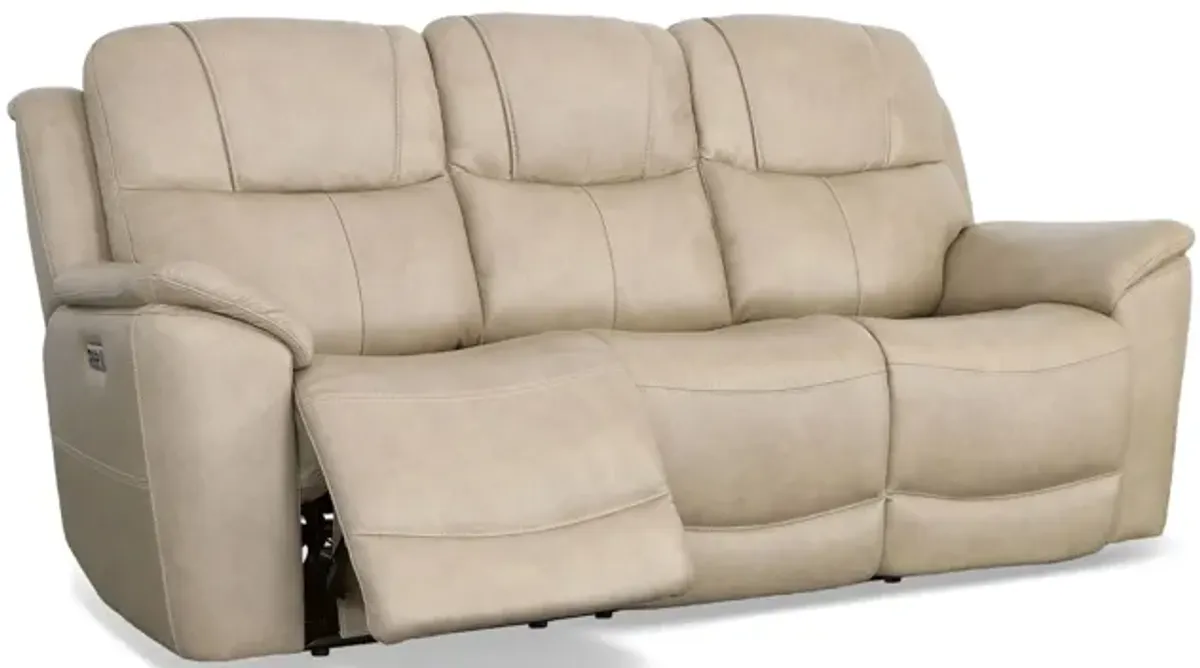 Crew Leather Power Reclining Sofa with Power Headrest and Lumbar