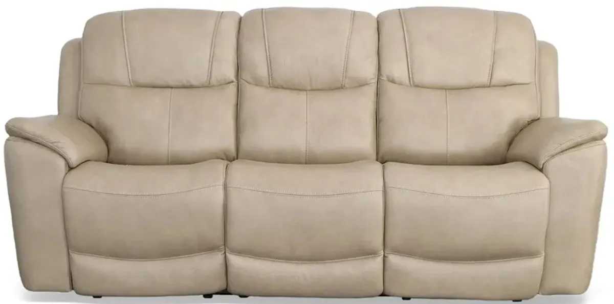 Crew Leather Power Reclining Sofa with Power Headrest and Lumbar